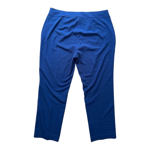 Blue Cropped Pants with Elastic Waistband - Picture 4 of 6